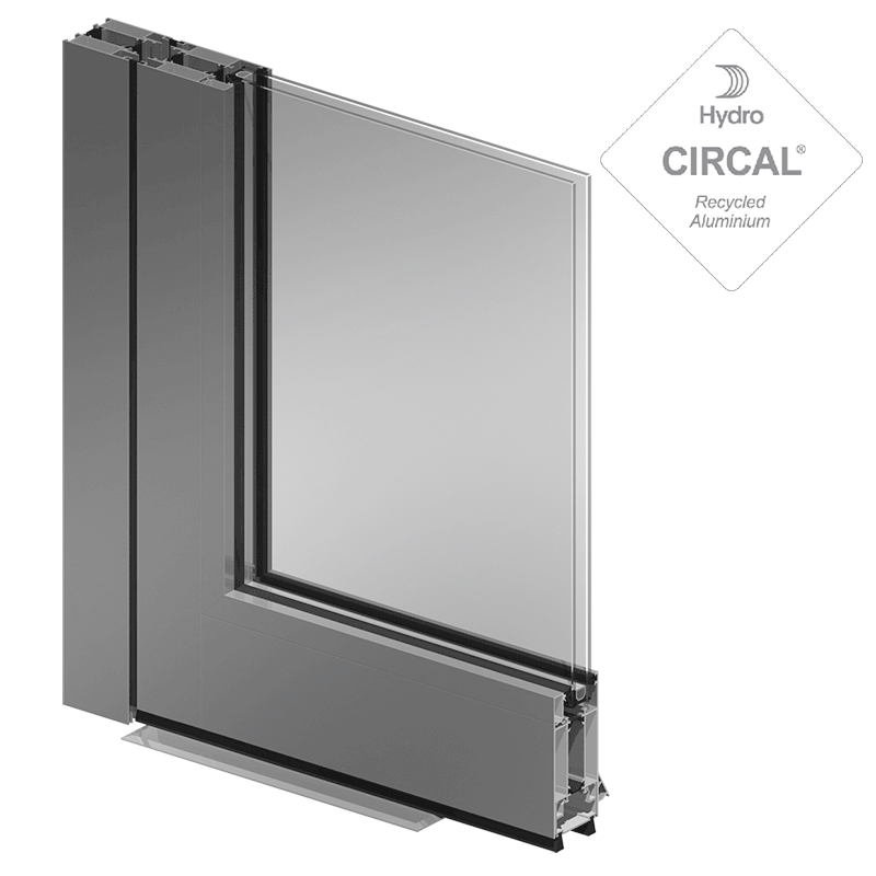 3D Porte SOLEAL PY55 en aluminium va et vient
