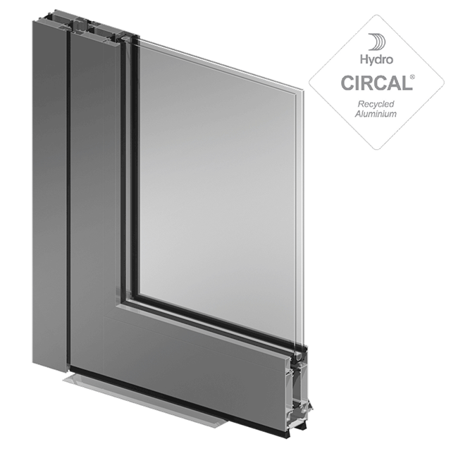 3D Porte SOLEAL PY55 en aluminium va et vient