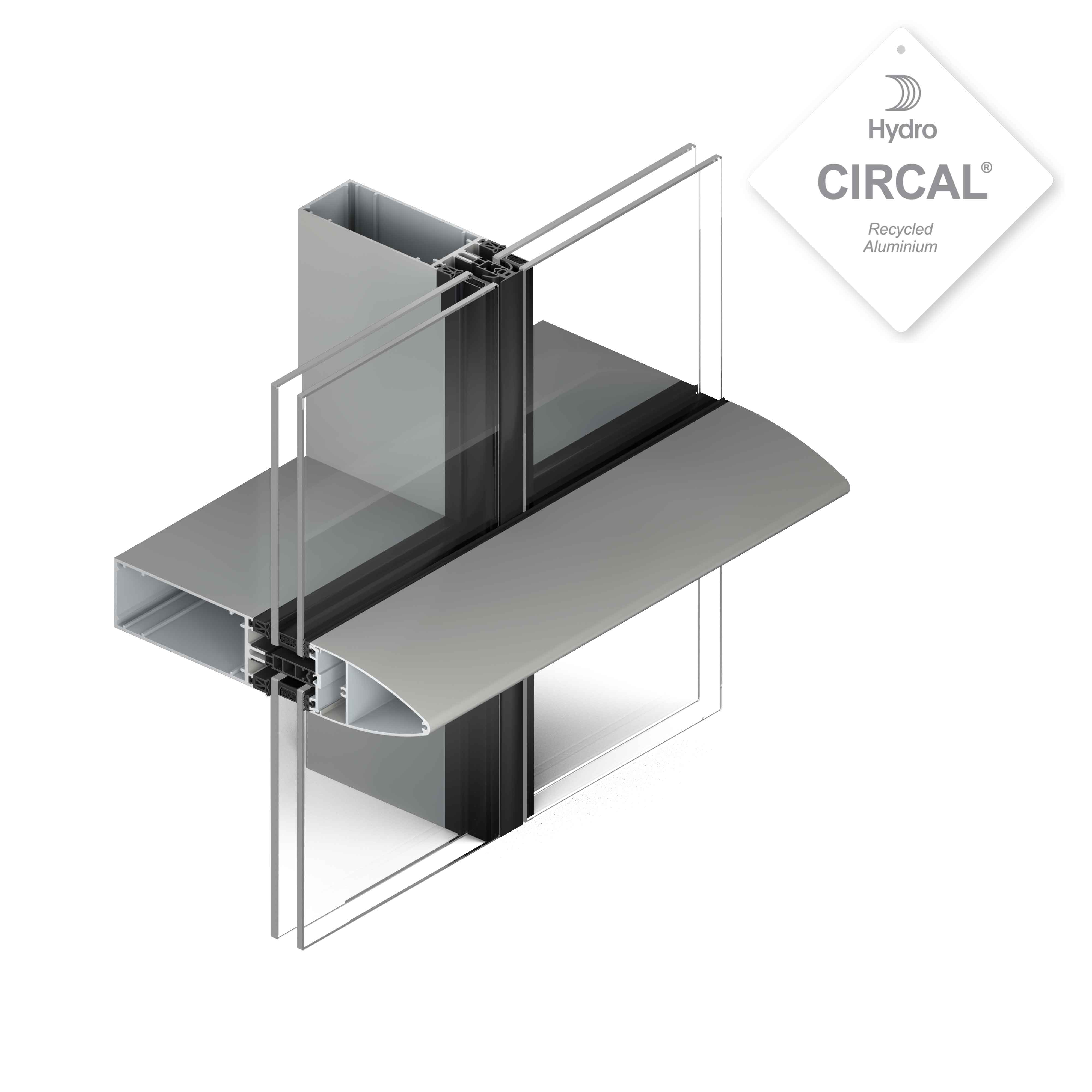 3d render of aluminium curtain walling