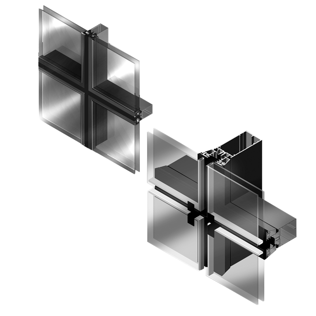 Corner view curtain wall GEODE  Toggle + SG