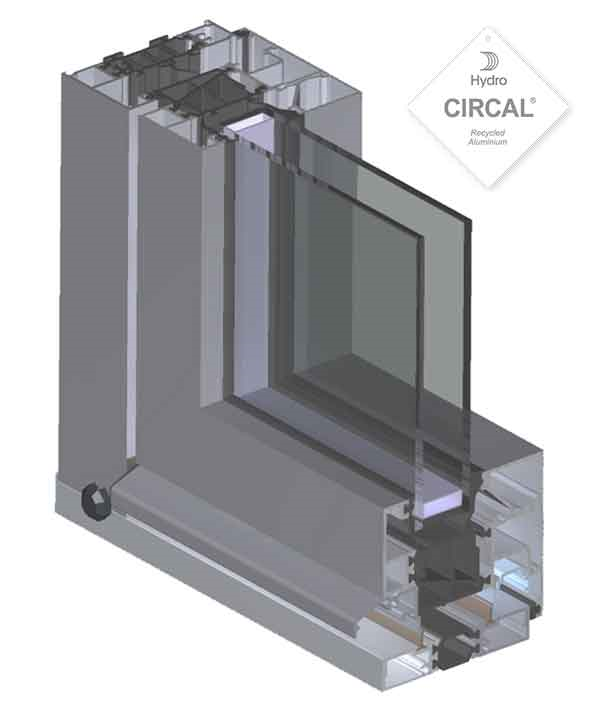 Aluminium window DF 75 Si Balcony Window