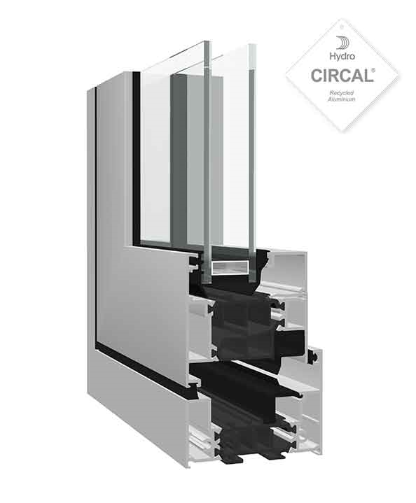 Aluminium window DF 75 Si Reversible