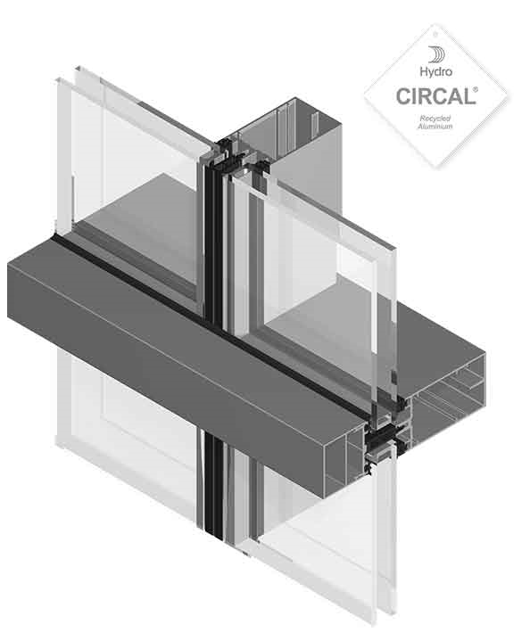 Corner view facade GEODE Grid aspect