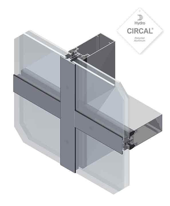 Spinal 62 flat cap curtain wall 