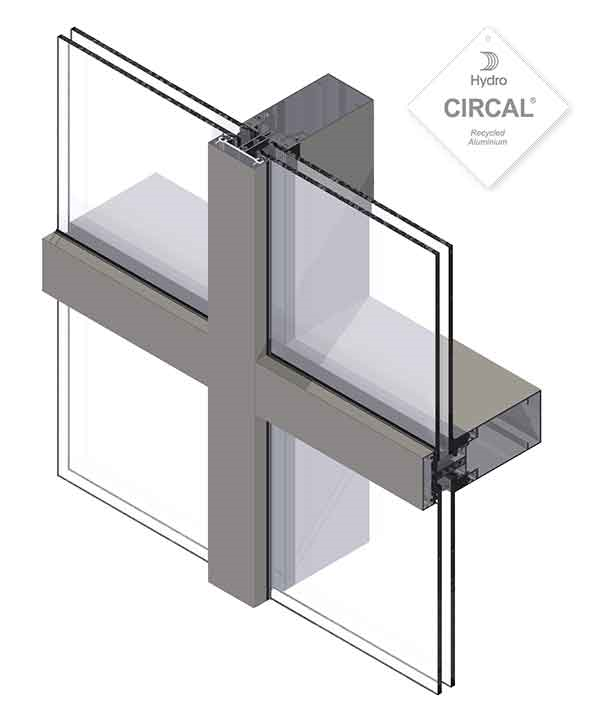 Corner view facade SPINAL Aspect trame