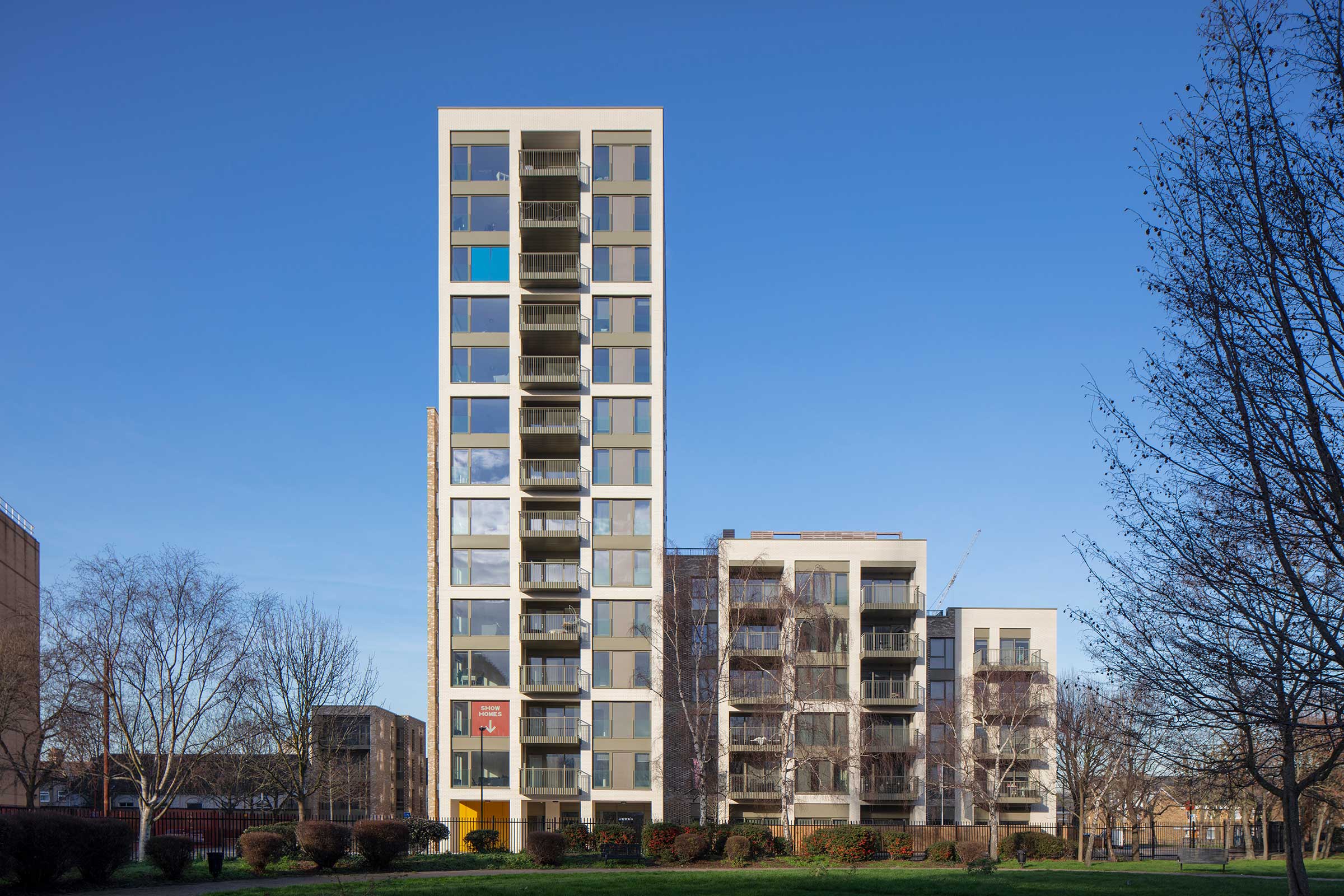 a tall building with aluminium windows, doors and curtain walling